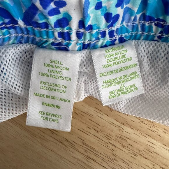Lilly Pulitzer Swim Trunks Mens XL Turquoise Oasis Shell Me You Love Me SW-2104 - Picture 8 of 10